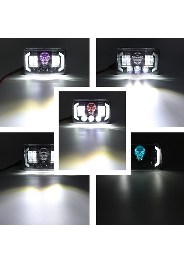 5" Rgb Kuru Kafa Angel Skull Off Road Led Lambası