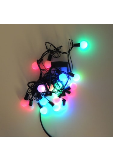 Misket Top Rgb Yılbaşı Ağaç Bahçe Ip Süs Aydınlatma 20 Led Işık 3