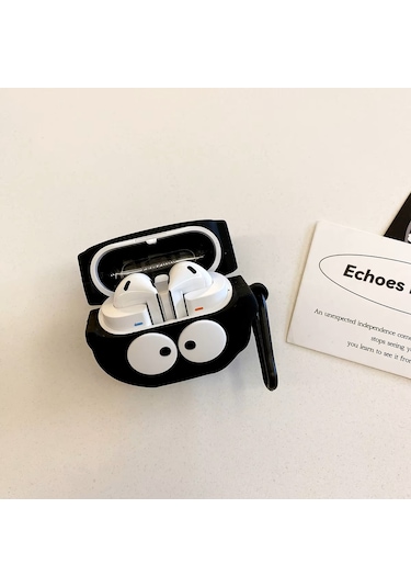 Samsung Galaxy Buds 3 / Galaxy Buds 3 Pro Uyumlu Figürlü Askılı Kılıf Siyah