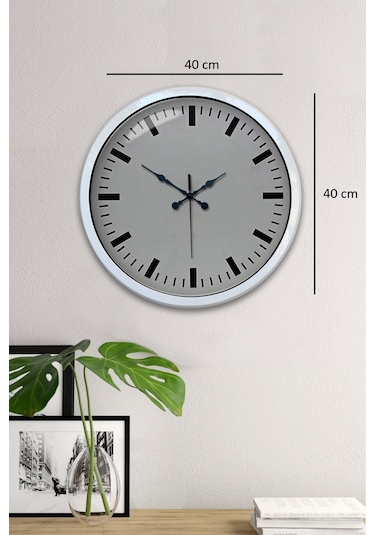 40 Cm Metal Beyaz Modern Duvar Saati Çok Renkli 41213370
