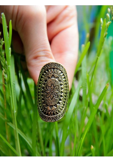 Trend Etnik Desenli Antik Eskitme Ayarlanabilir Yüzük Euy1243