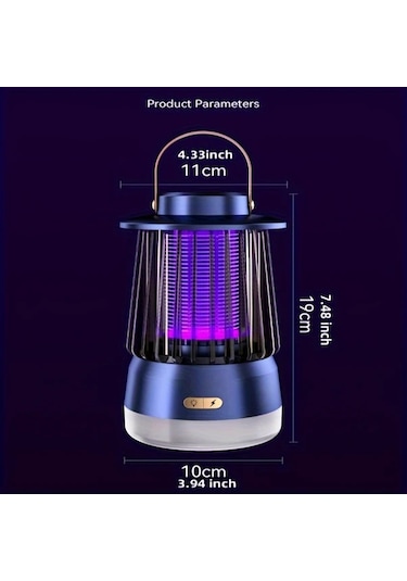 3'ü 1 Arada Çok Fonksiyonlu Sivrisinek Taşınabilir 3 Ü 1 Arada Çok Amaçlı Sivrisinek Öldürücü Lamba, Asılabilir Veya Düz Serilebilir, Elektrik Çarpması Korumalı Ve Temizlik Fırçası İle Kolay Temizlenir, İki Renkli Ortam Aydınlatma Fonksiyonu