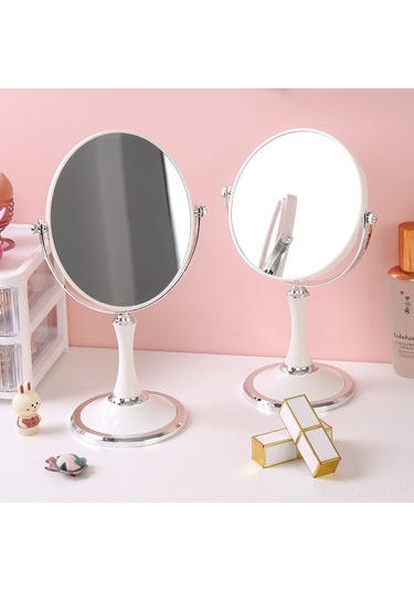 Geeroyoo 8 İnç Eliptik İkili Yüzlü Tahta Üstü Makyaj Aynası - Pratik, Dayanıklı Ve Modern Stiliyle Odana Zenginlik Katın 8 İnçli Yumurta Şeklinde