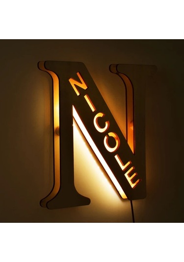 Honeybeeshop N Zouwıı Kisileseltirilmis Led Duvar Gece Lambasi Ozel Isim Tarih Geri Donusturulmus Ahsap Usb Yatak Odasi Dekoru Ciftler Yil Donumu Hediyesi Beyaz