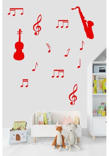 Müzik Ve Notalar Dekortaif Duvar Sticker