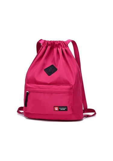 Kırmızı İpli Seyahat Sırt Çantası Su Geçirmez Naylon Büyük Kapasiteli Saklama Çantası Kadın Omuz Çantası Kırmızı