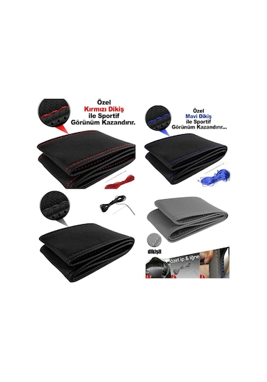 Nkt Deri Dikme Direksiyon Kılıfı Dikmeli 4 Renk Dikişli Kokusuz