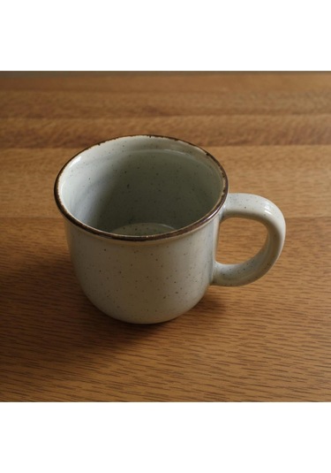 El Yapımı Seramik Kupa Organik Boya Gri