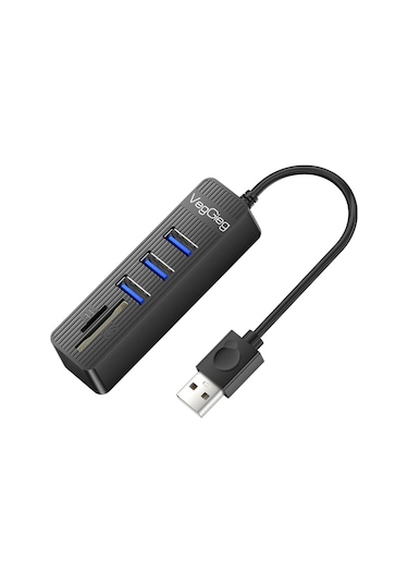 Veggieg Usb 3.0 SD Micro SD Kart Okuyucu ve 3 Port Usb Çoklayıcı Hub