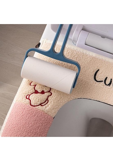 Yeşil Klozet Kapağı Kalınlaşmış Yumuşak Şanslı Karikatür Tavşan Fermuar Kapatma Su Geçirmez Dört Mevsim Evrensel Banyo Klozet Isıtıcı Yastık Pedi