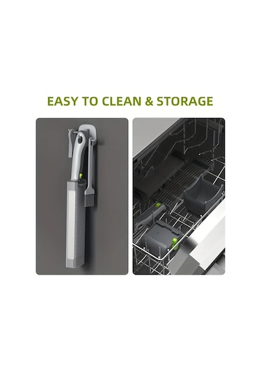 Honeybeeshop Paslanmaz Çelik Manuel Et Sebze Kesici Siyah Ayarlanabilir Vantuzlu Hızlı Dilimleyici Pürüzsüz Kesim Çok Fonksiyonlu Mutfak Aracı Siyah