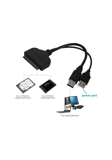 2.5" Usb 3.0 To Sata Hdd Ssd Dönüştürücü Adaptör Kablosu + Koruma Kutusu