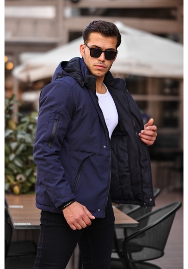 Lacivert Su Ve Rüzgar Geçirmez Içi Kürklü Softshell Mont Lacivert Lacivert Su Ve Rüzgar Geçirmez Içi Kürklü Softshell Mont Lacivert