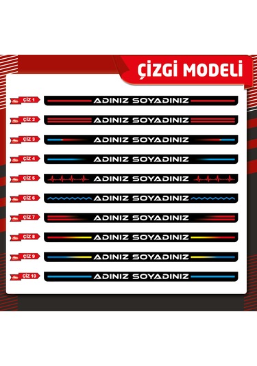 Çizgi Plakalık Yeni Logo, 2 Adet Premium Uv Baskılı Plakalık