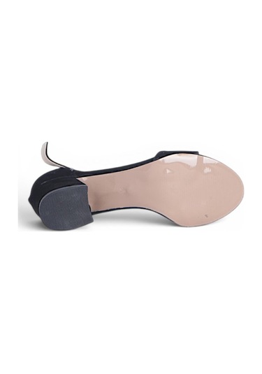 Ayakcenter Byn Ayışığı By38 Süet Siyah Kadın 7 Cm Topuklu Sandalet