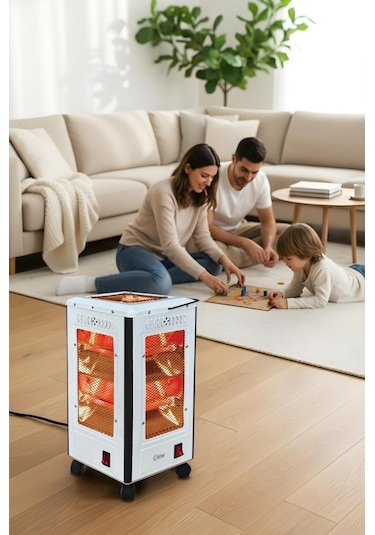 Kiwi Kht-8407 Quartz Isıtıcı 5 Yönlü Isıtma & Enerji Tasarruflu Kuvars Tüp & Taşınabilir Tasarım