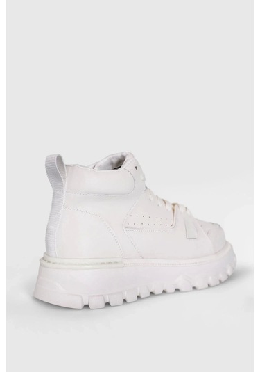 Lufian 111230236 Seth Casual Boğazlı Erkek Deri Sneaker Ayakkabı Beyaz