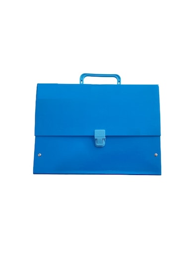 Noki Kutu Klasör Renkli Kulplu Çanta Mavi