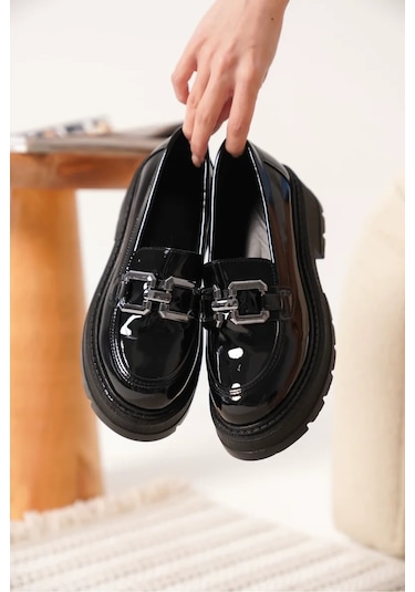 Trendella Rugan Siyah Kadın Loafer Tr17ms01b