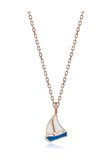 Reis T1421 Yelken Kolye Pembe Altın