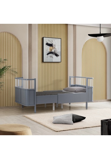 Siesta Büyüyen Beşik 90 x 130 CM - Gri + 1 Comfort Yatak Gri