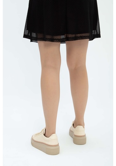 Tamer Tanca Kadın Hakiki Deri Bej Sneakers & Spor Ayakkabı 937 5022-09 Bn Ayk Y23 Bej Floter Bej