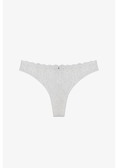 Penti Kırık Beyaz Lace Dantel Tanga Külot