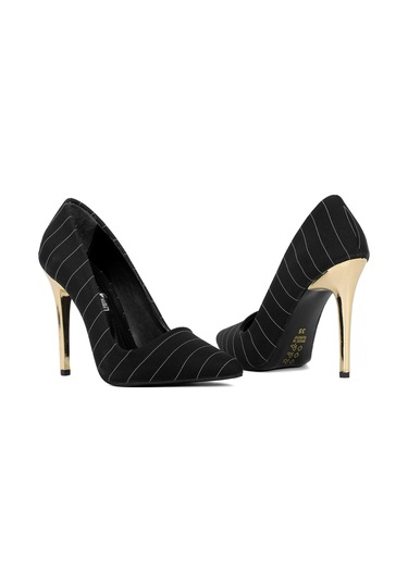 Elit Mst1920s Kadın Saten Stiletto Siyah Siyah