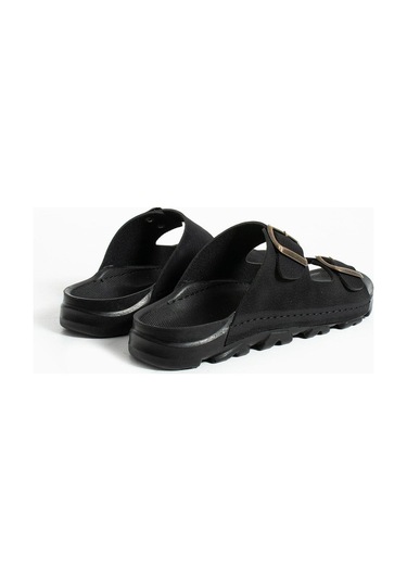 Siyah Yazlık Unisex Çift Toka Yumuşak Ve Hafif Terlik Siyah