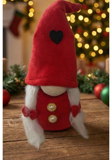 Yılbaşı Süsü Noel Elf Cüce Figür 30cm Dekoratif Peluş Biblo 30 CM