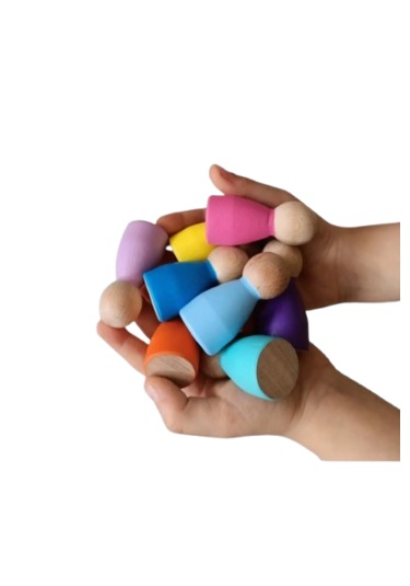 Peg Bebek 12 Li Renkli Insan Figürleri Waldorf