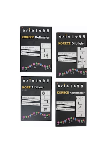 Cinius Yayınları Asialogy Korece Kelimeler Alfabe Dil Bilgisi ve Alıştırmalar 4 Kitap