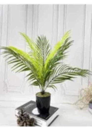 Yapay Çiçek Palmiye Areka Yapay Bitki Salon Çiçeği 9 Yaprak 50cm