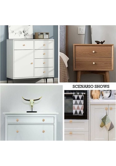 Mobilya Kulpları Ahşap Mobilya Kulpları Yuvarlak Kapı Kolları 12 Ad.