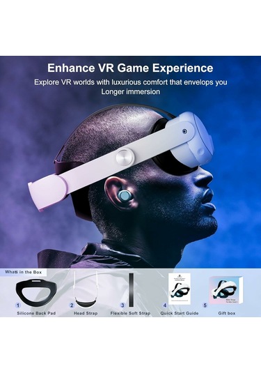 Saqico Meta Quest 3 İçin Ayarlanabilir Kafa Bandı - Sadece Aksesu