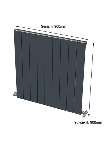 Hestia Alüminyum Radyatör 900 X 800 9 Dilim Antrasit