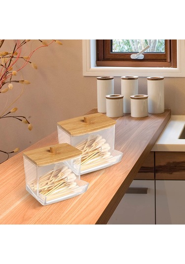 Geekyou Şeffaf Ps Materyal Saksı, Saf Ve Kolay Kullanıma Uygun, 8.8x7.9x8.1cm, Yumuşak Kuru Pamuk Saklama Kutusu Şeffaf