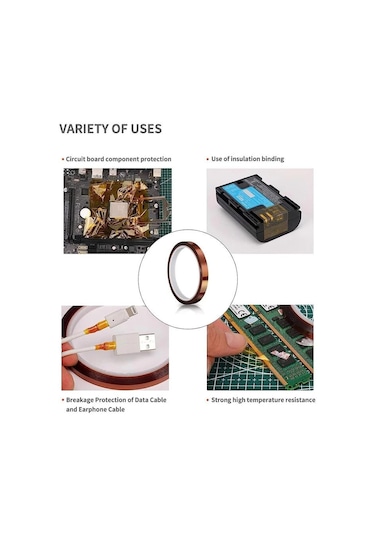 1 Adet Genişlik 3-200mm Isı Bga Isı Yalıtımı Poliimid Yalıtım Yüksek Sıcaklık Yapışkan Bant 3d Baskı Kurulu Korumak 30mm