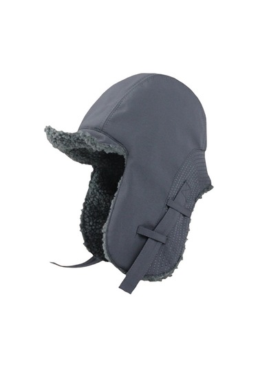 Kadife Kumaştan Yapılmış Kalın Ve Sıcak Kışlık Kayak Şapkası, Soğuk Havalara Özel Gri