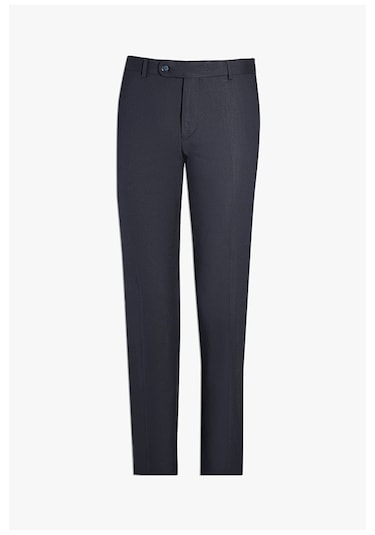 D's Damat Slim Fit Lacivert Düz Likralı Esnek Mono Yaka Çift Yırtmaçlı Astarlı Takim Elbise Lacivert