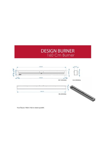 Starfire Design Burner Bioethanol Şömine 160 Cm