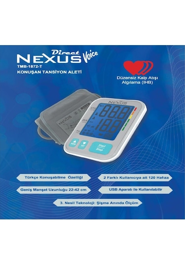 Direct Nexus VOICE TMB-1872-T Konuşan Üst Koldan Ölçer Tansiyon Aleti