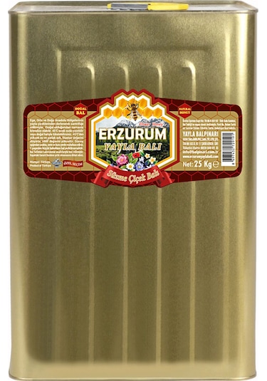 Erzurum Yayla Süzme Çiçek Balı 25 Kg Teneke