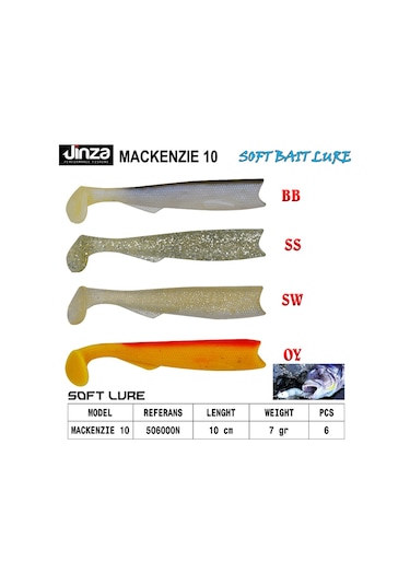 Jinza Hawk Mackenzie 100 Mm 7 Gr Silikon Balık 6 Adet