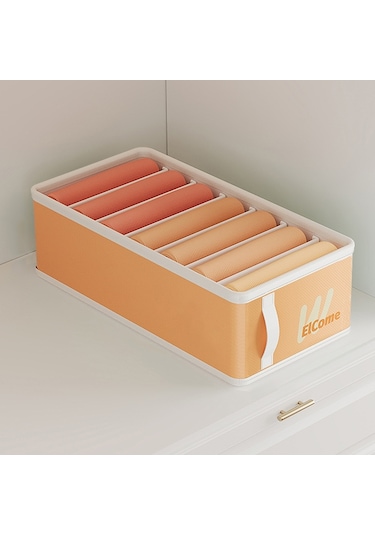 Sones Ana Sayfa Giyim Bölmeleri Nem Geçirmez Saklama Kutusu Katlanabilir Pantolon Düzenleyici Turuncu Küçük 7-ızgara Diğer