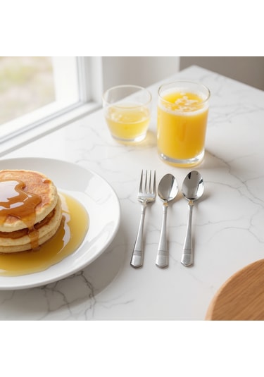 30 Parça 6 Kişilik 18/10 Kalite Çatal Kaşık Seti Alvina Model 304 Paslanmaz Çelik Paslanmaz Çelik