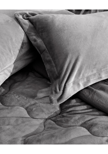 Madame Coco Kaira Tek Kişilik Comforter Set - Antrasit Gri