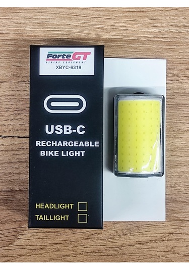 Forte Gt 6319 Bisiklet Ön Işık 250 Lümen Lityum Pilli Usb Şarjlı Yüksek Güçlü Far Beyaz