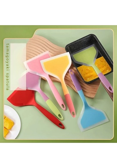 Trendooze Profesyonel Gaojunshop01 Turuncu Silikon Spatula Isıya Dayanıklı Yapışmaz Turuncu