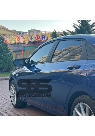 Elantra Sinyalli Batman Yarasa Ayna Kapağı Piano Black / 2021 Sonrası